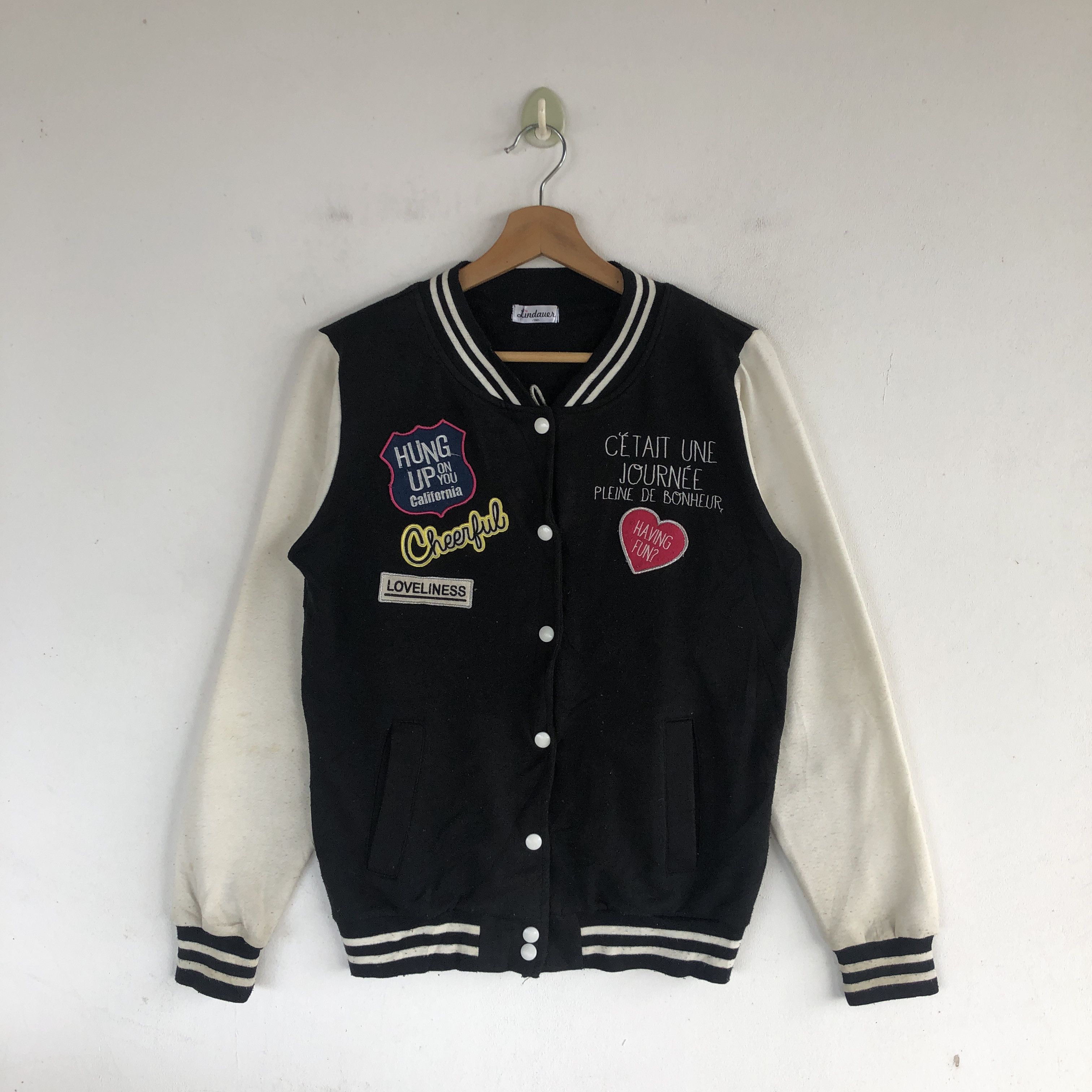 California Swoosh Black White varsity Sweater