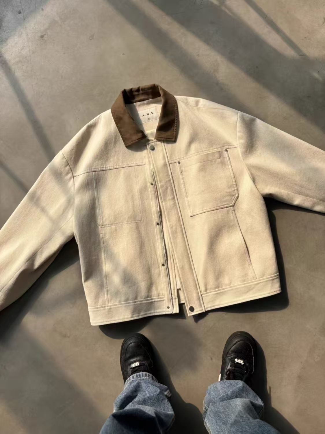 Vintage A.B.X Off-White Work Jacket Size US M / EU 48-50 / 2 - 1 Thumbnail