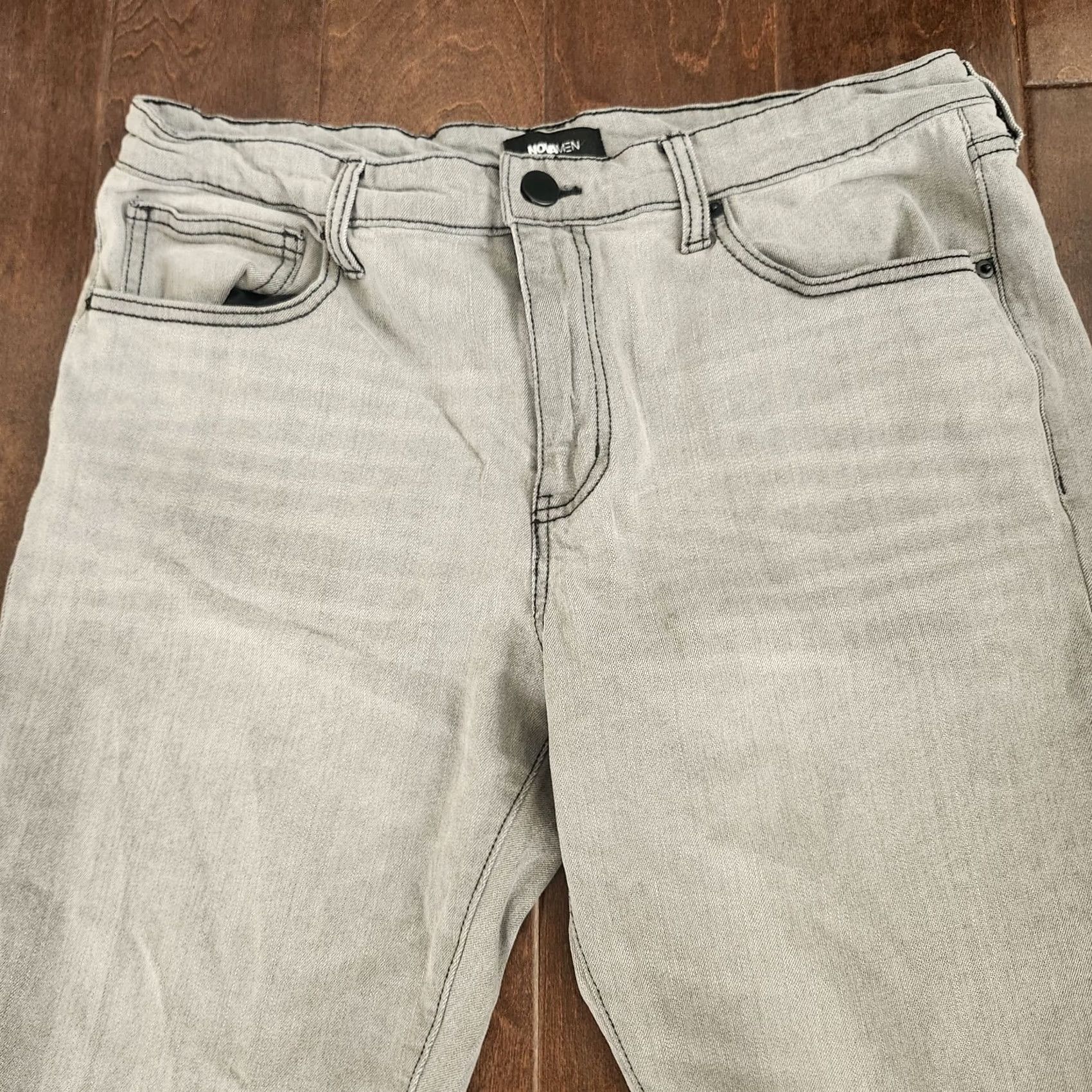 Denime NOVAMEN Gray Slim Fit Jeans Mens Size 36 Denim Pants City 5-Pocket Zip Button Inseam 30 Fall Spring Summer Regular Mens Size US 36 / EU 52 - 5 Thumbnail