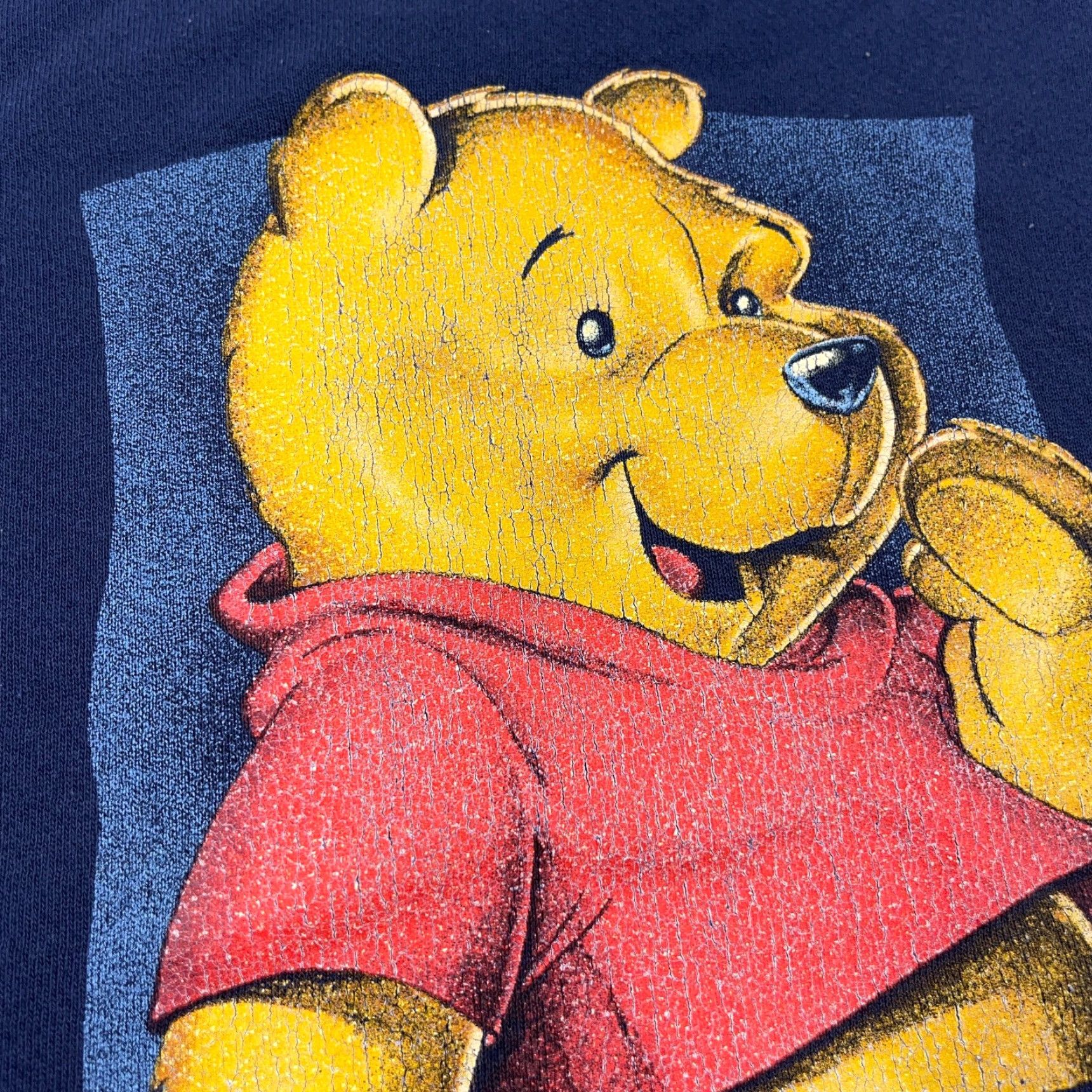 Disney VINTAGE Disney Winnie The Pooh Sweatshirt Men 2XL Navy Blue Crewneck Cotton Blend Graphic Print 80s 90s Logo Mens Size US XXL / EU 58 / 5 - 3 Thumbnail