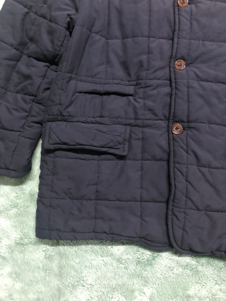 Vintage Vintage Ital Style Quilted Down Coat Jacket Leather Collar Size US XL / EU 56 / 4 - 7 Thumbnail