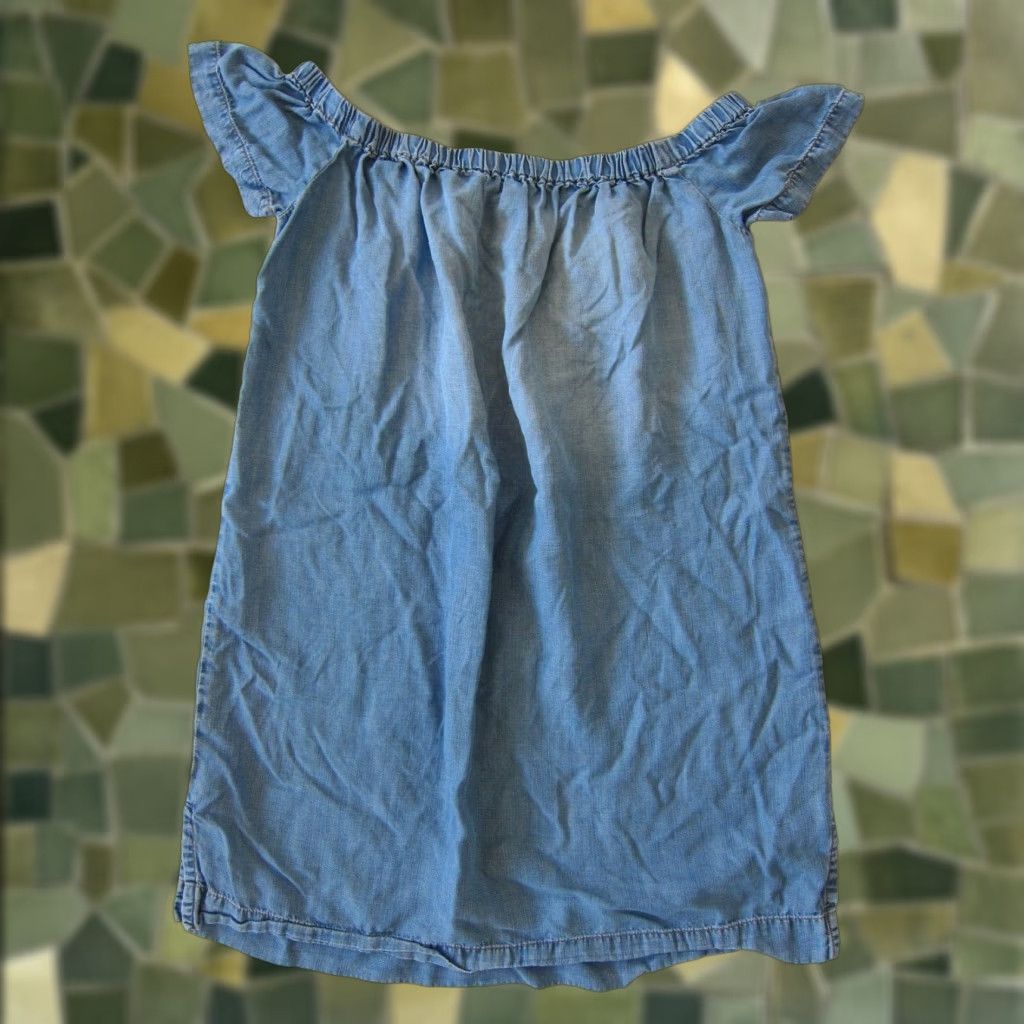 Denime Cloth & Stone Tencel Denim Off Shoulder Short Sleeve Tunic Sheath Shift Dress S Blue Size 28" / US 6 / IT 42 - 1 Thumbnail