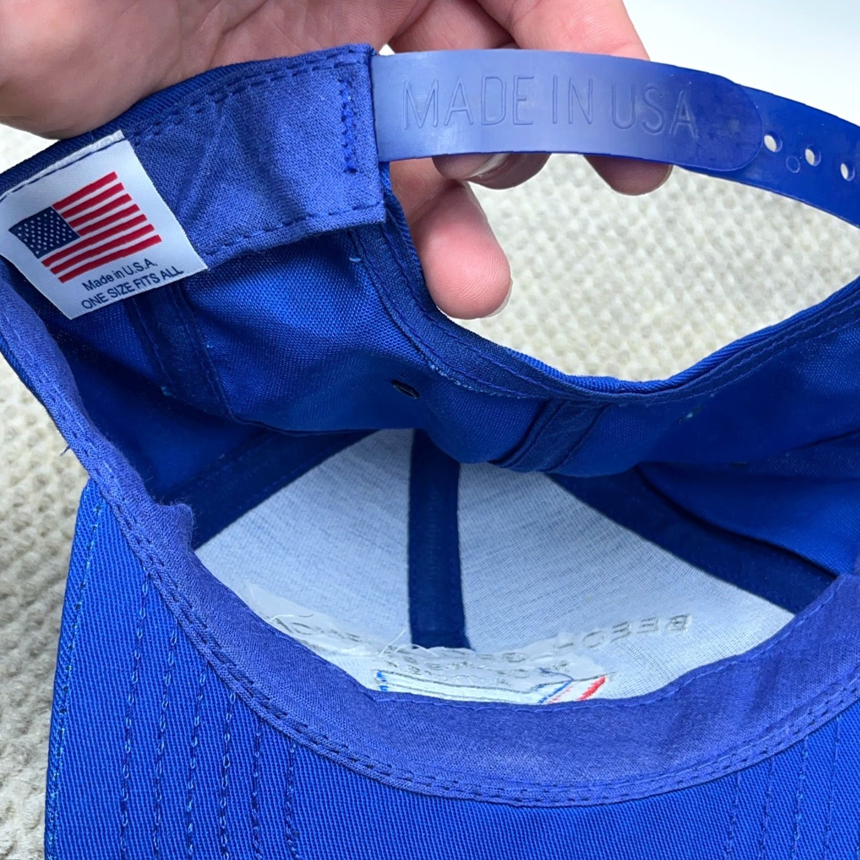 Rains VINTAGE Amtrak Railroad Hat Cap Trucker 90s Beech Grove USA Adjustable Blue Mens Hat Size ONE SIZE - 5 Thumbnail