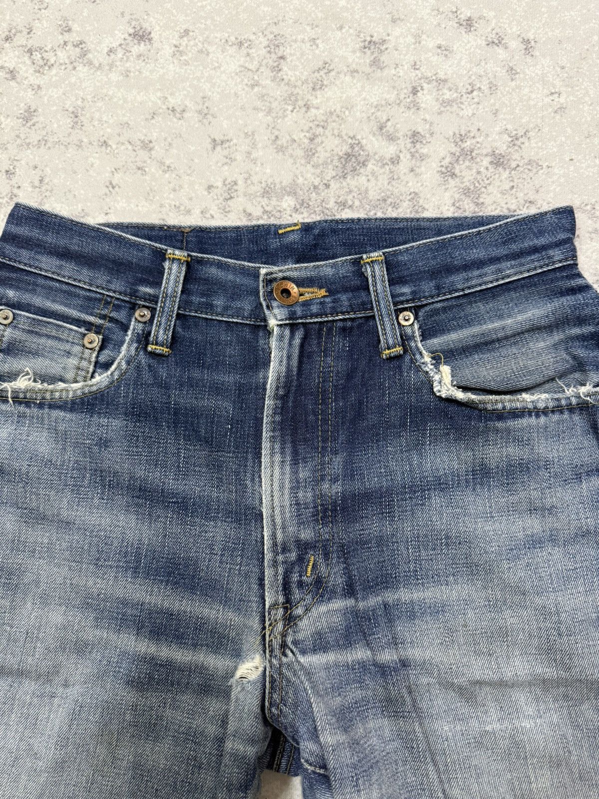 Edwin Vintage Edwin 505XX Orange Tag Cropped Cut Distressed Denim Size US 28 / EU 44 - 6 Thumbnail