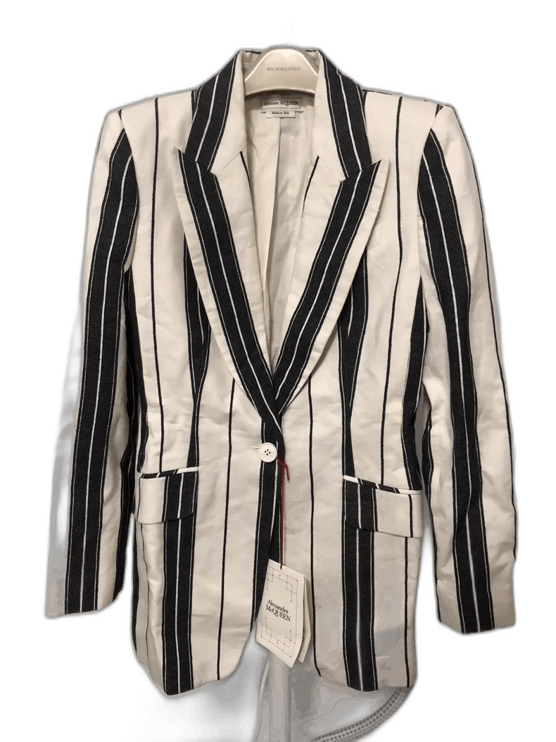 Alexander McQueen Alexander McQueen Striped Blazer with Tags Size US M / EU 48-50 / 2 - 1 Thumbnail