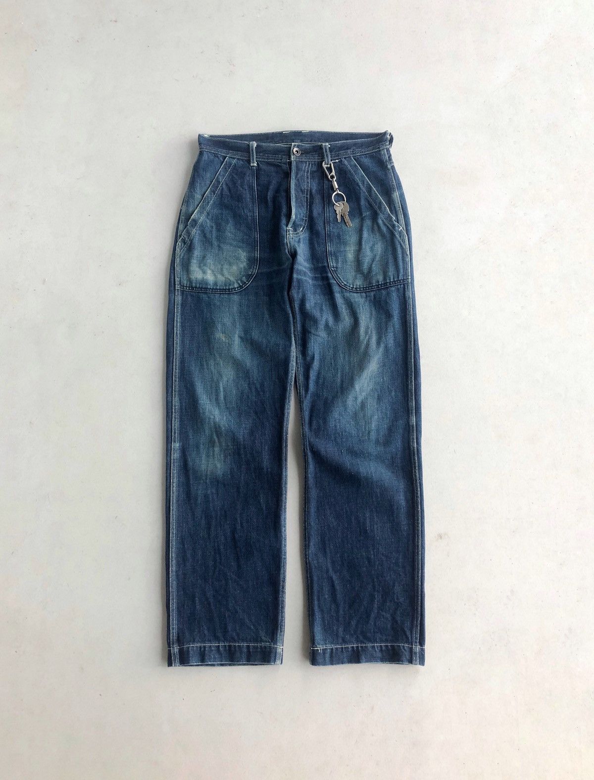 image of 80's Style Union Made Japanese Denim Fatigue in Blue, Men's (Size 30)