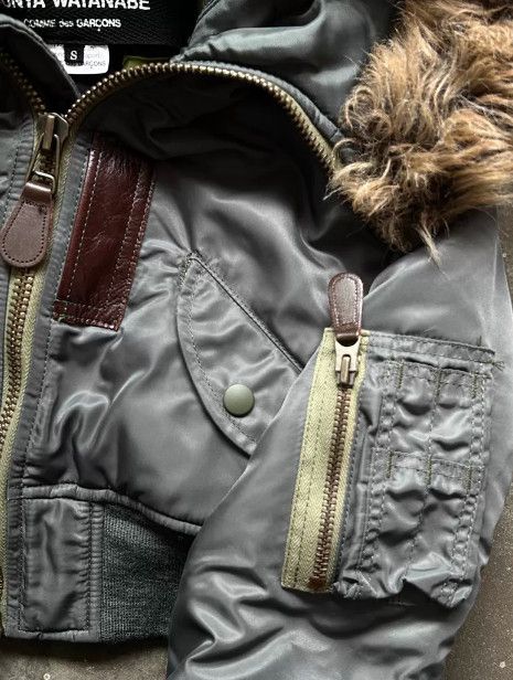 Junya Watanabe Pilot Jacket with Fur Collar & High-Waist Cropped Design Size US S / EU 44-46 / 1 - 4 Thumbnail
