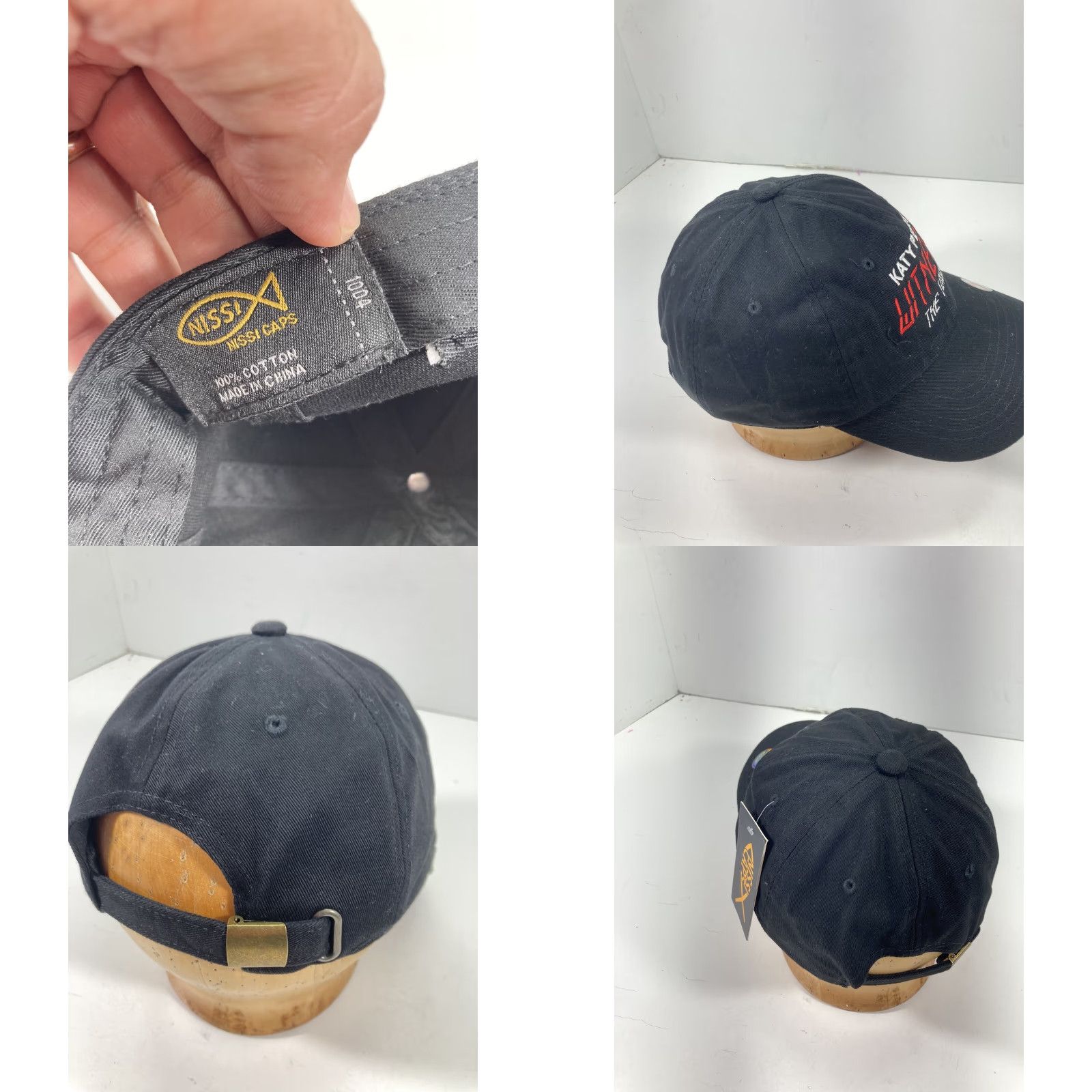 Sperry Katy Perry Witness The Tour 2017 Concert Hat Cap Black Adjustable Strapback NWT Baseball Cap Men One Size Nissin Caps Adjustable Black NWT Size ONE SIZE - 8 Thumbnail