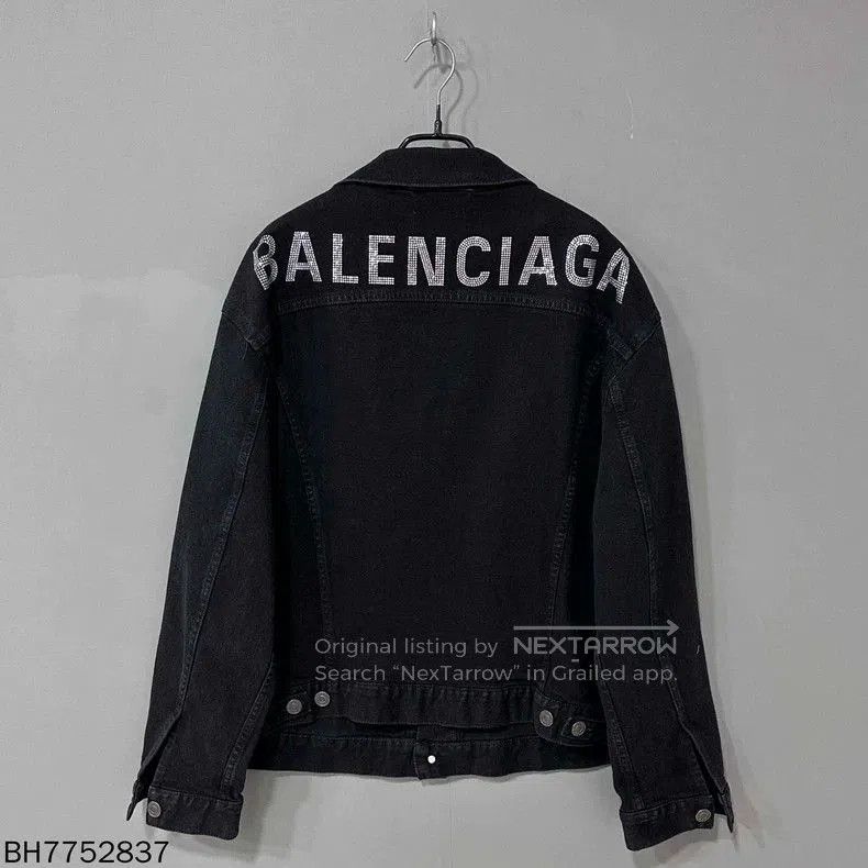 Balenciaga Balenciaga Crystal Logo Denim Jacket. Size US S / EU 44-46 / 1 - 3 Thumbnail