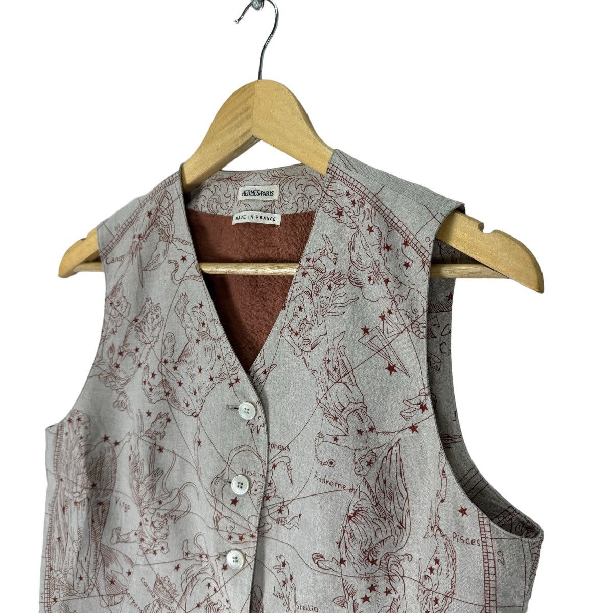 Hermes ☀️HERMES POP ART OVER PRINT BUTTON VEST Size S / US 4 / IT 40 - 4 Thumbnail
