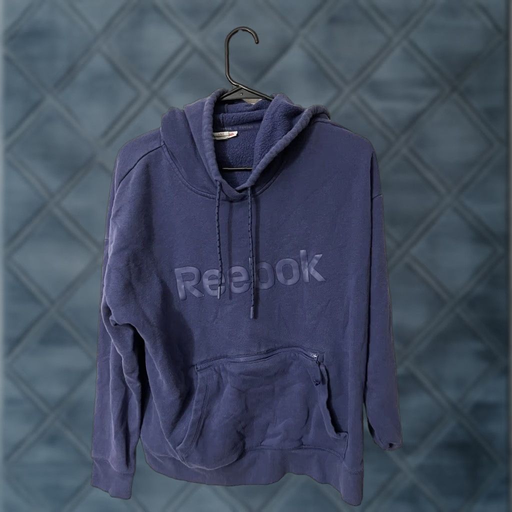 Reebok Reebok Hoodie Women's Pullover Zip Pocket Deep Blue L Size L / US 10 / IT 46 - 1 Thumbnail