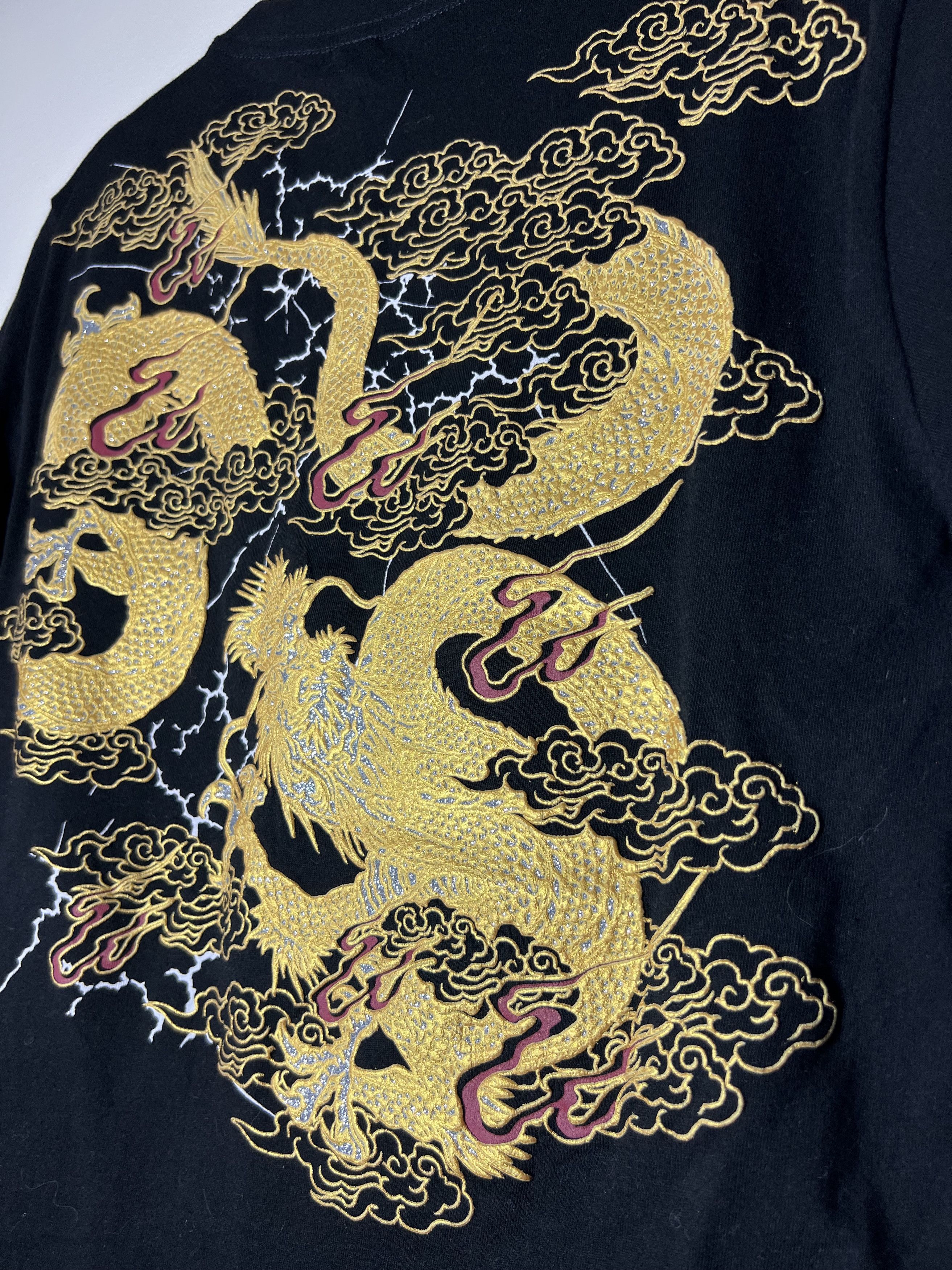 Band Tees × Vintage Double Sided Golden Dragon Crewneck T-Shirt Size US XXL / EU 58 / 5 - 7 Thumbnail