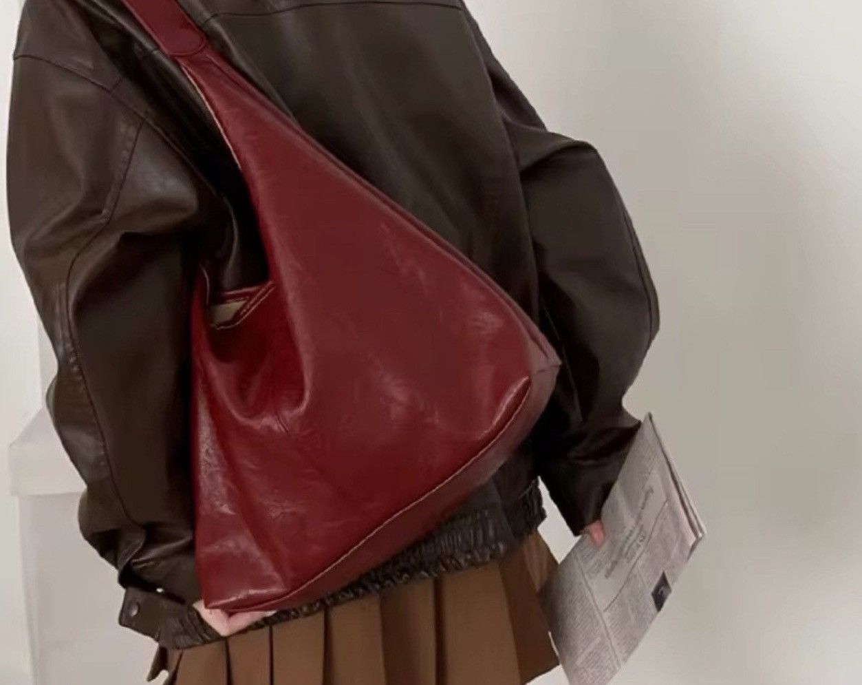Japanese Brand Maroon shoulder bag Size ONE SIZE - 4 Thumbnail