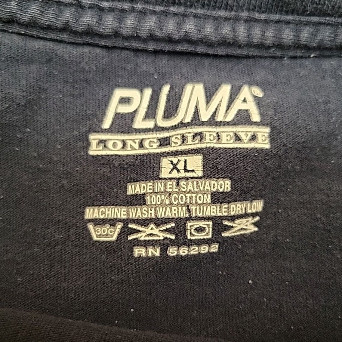 Vintage Pluma Shirt Mens XL Blue Heavyweight 100% Cotton Long Sleeve Crewneck Tee Shirt Size US XL / EU 56 / 4 - 2 Thumbnail