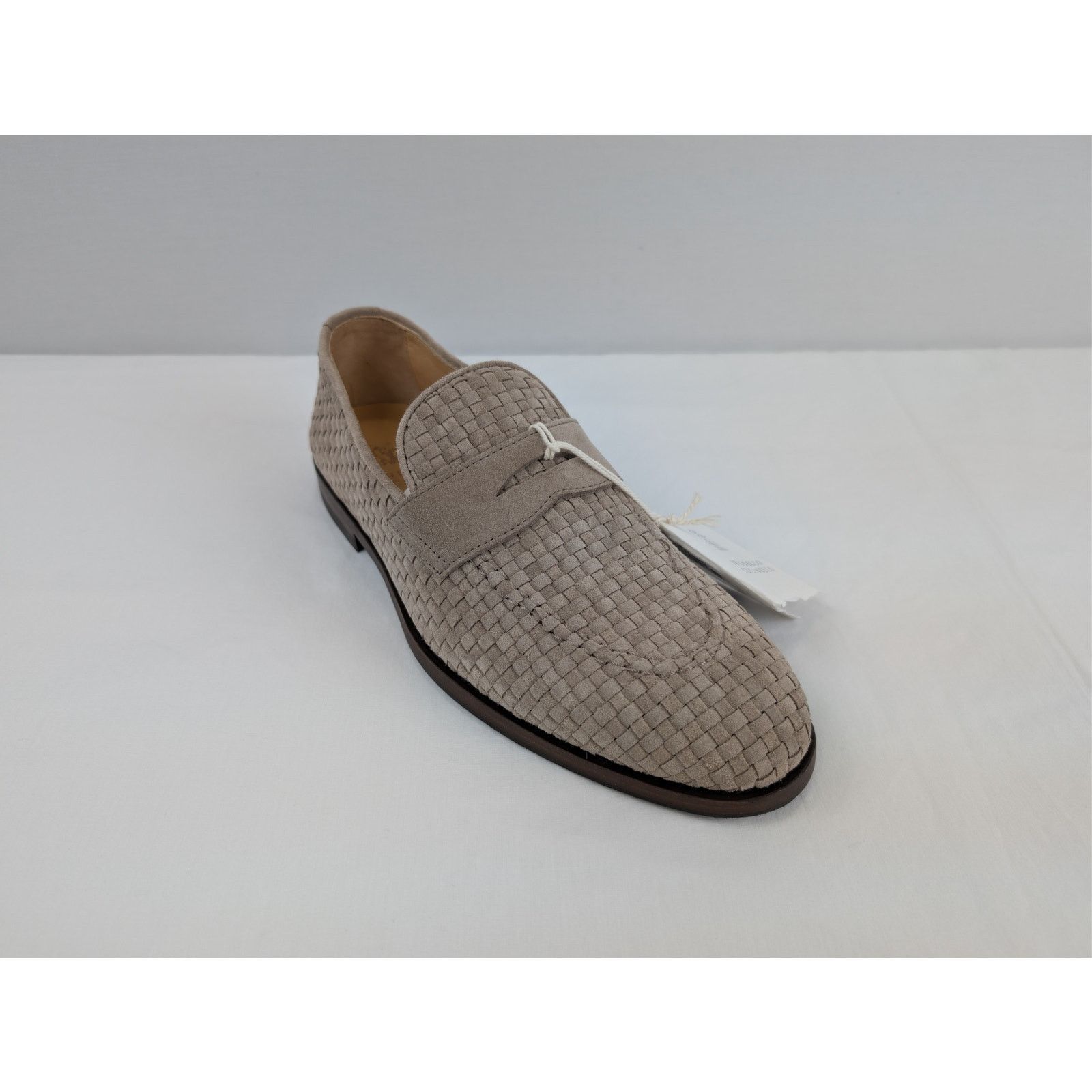 Brunello Cucinelli o1rshd1 Woven Suede Penny Loafers Shoe Boots in Beige Size US 12 / EU 45 - 3 Thumbnail