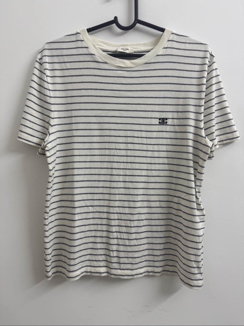 Celine Celine Striped Logo T-Shirt Size S Size US S / EU 44-46 / 1 - 1 Thumbnail