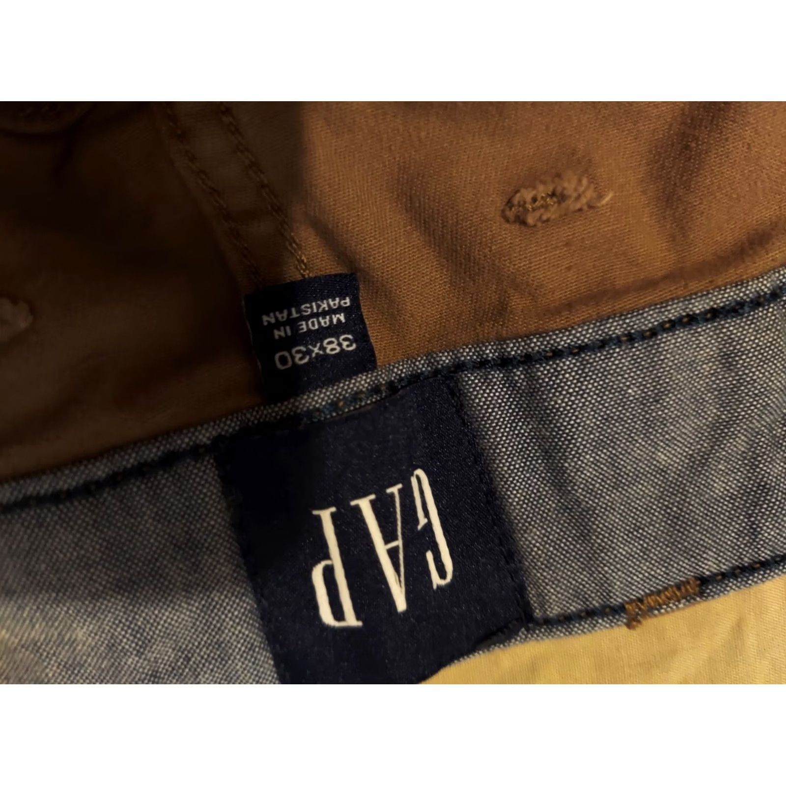 Gap Mens Gap Jeans 38x30 Straight Khaki Cotton Stretch Pants Size US 38 / EU 54 - 4 Thumbnail