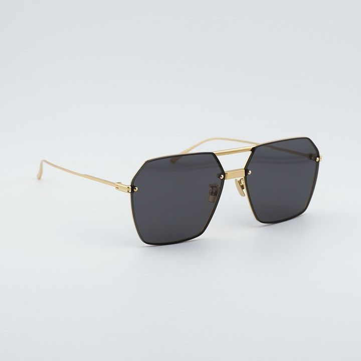 Bottega Veneta Bottega Veneta BV1045S 001 Sunglasses Gold Square Frame Size ONE SIZE - 5 Thumbnail