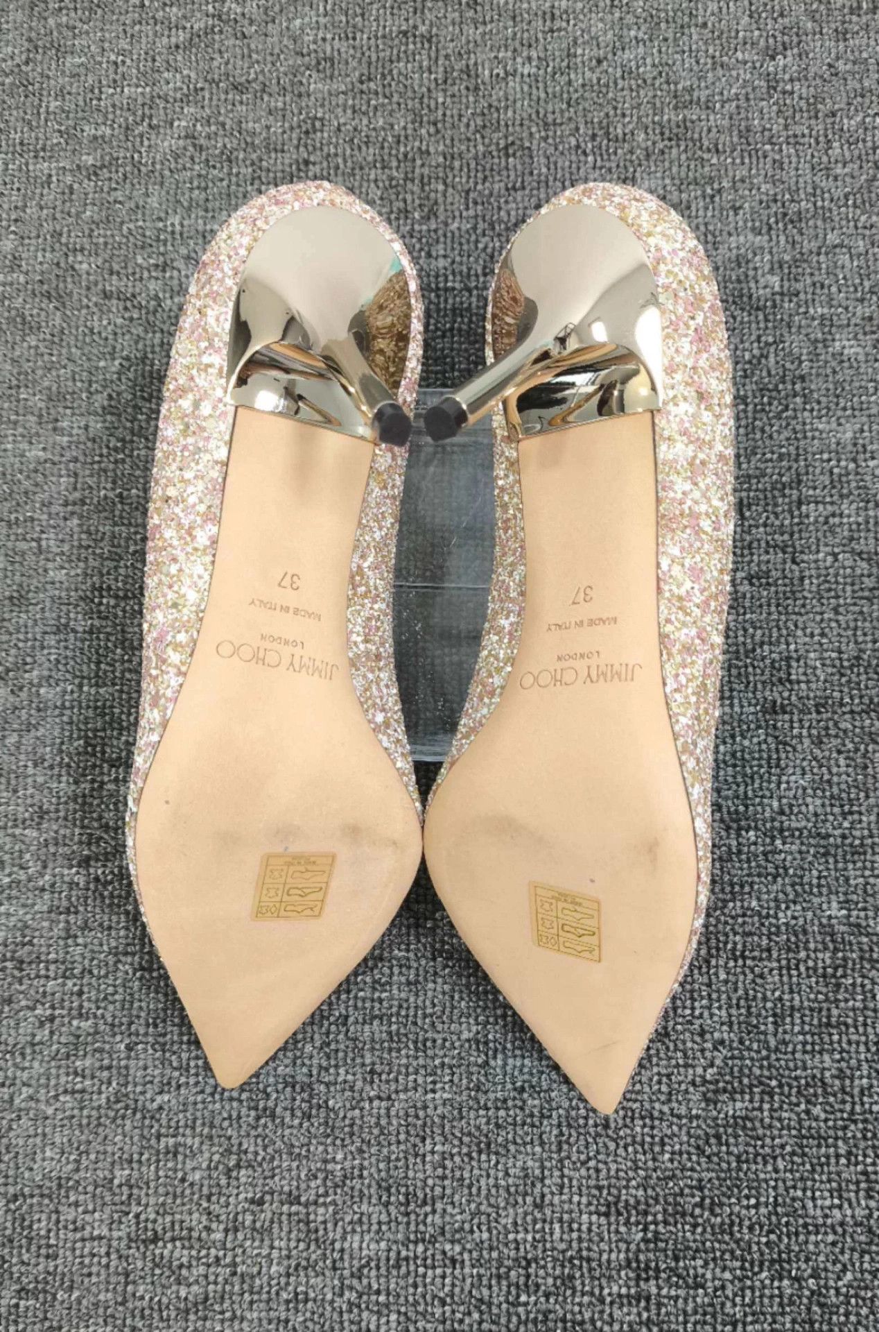 Jimmy Choo Jimmy Choo Pink Sequin Metallic Heel Pumps Size US 6.5 / IT 36.5 - 6 Thumbnail