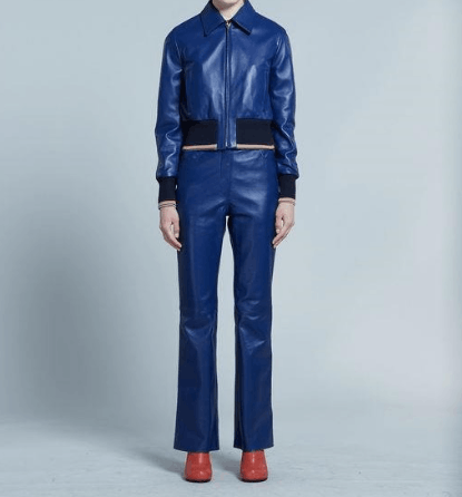 Marni o1srvl11e0624 Leather Jacket in Blue Size S / US 4 / IT 40 - 3 Thumbnail