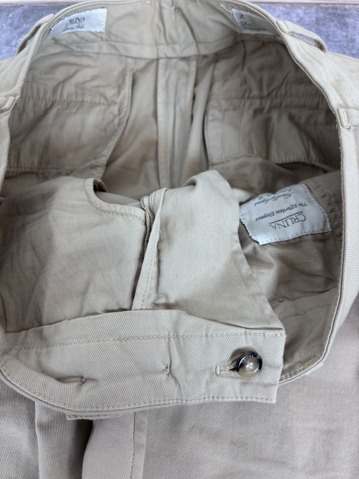 Other Cruna Men’s Beige Brown Chino Pants Trousers Cotton Blend Size US 34 / EU 50 - 9 Thumbnail