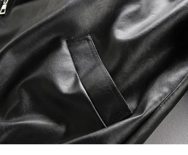 VIBE Oversized waterproof PU leather Jacket zipper loose y2k Size US L / EU 52-54 / 3 - 8 Thumbnail