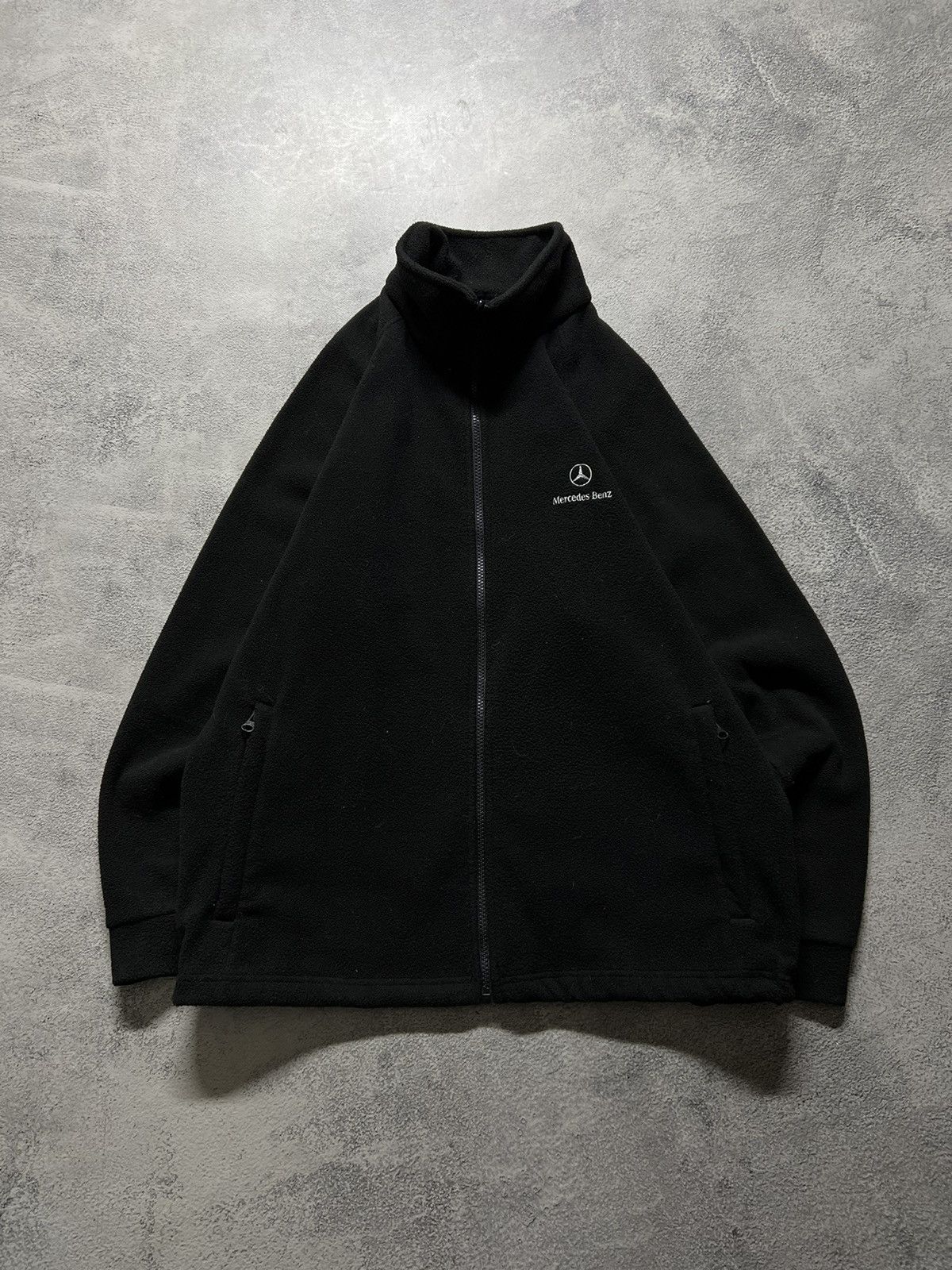 Mercedes-Benz × Vintage Vintage Y2k Mercedes-Benz 🖤 Fleece Zip Sweatshirt Jacket 00s Size US L / EU 52-54 / 3 - 4 Thumbnail