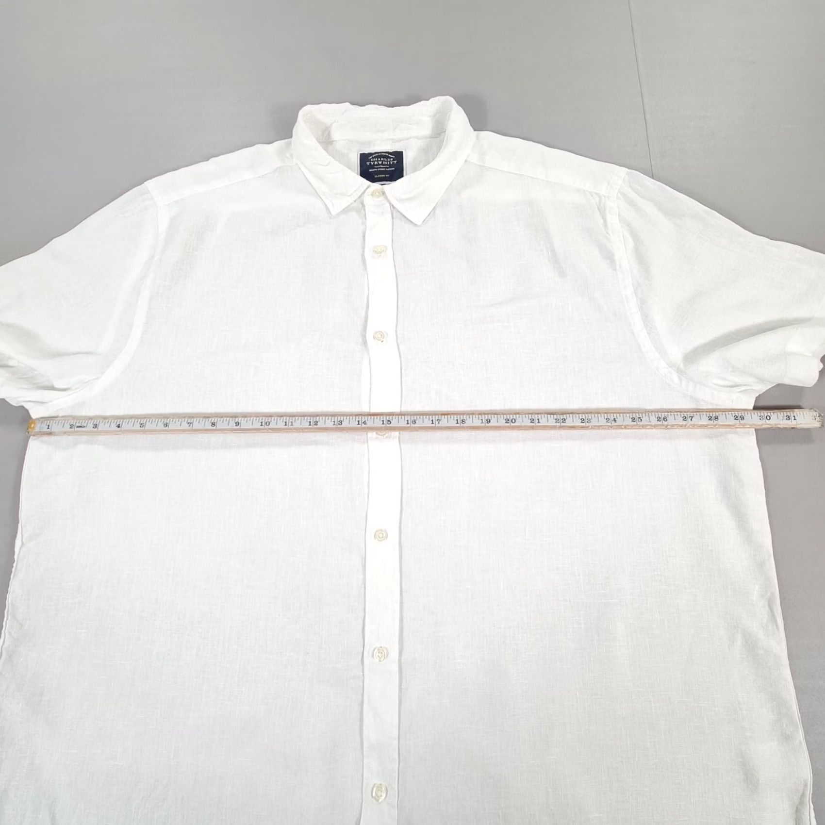 Charles Tyrwhitt Charles Tyrwhitt Mens Shirt White 3XL Classic Fit 100% Linen Button-Up Long Sleeve Collared Shirt Womens? Size US XXL / EU 58 / 5 - 4 Thumbnail