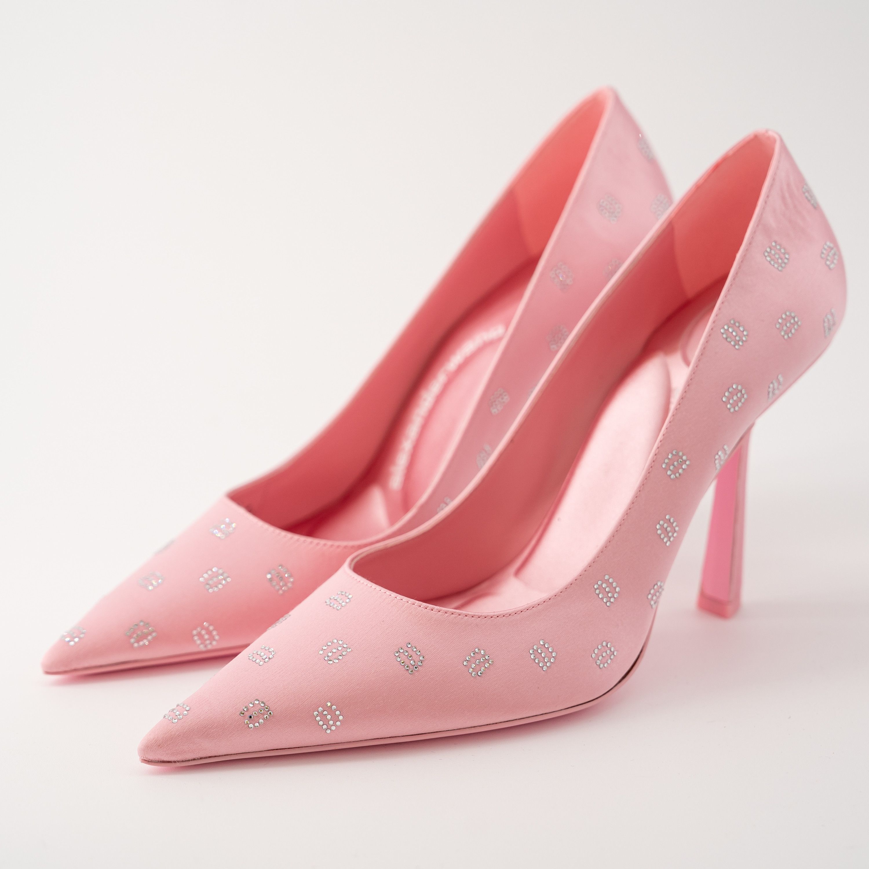39 9US Alexander Wang Delphine Crystal Satin Pumps Pink