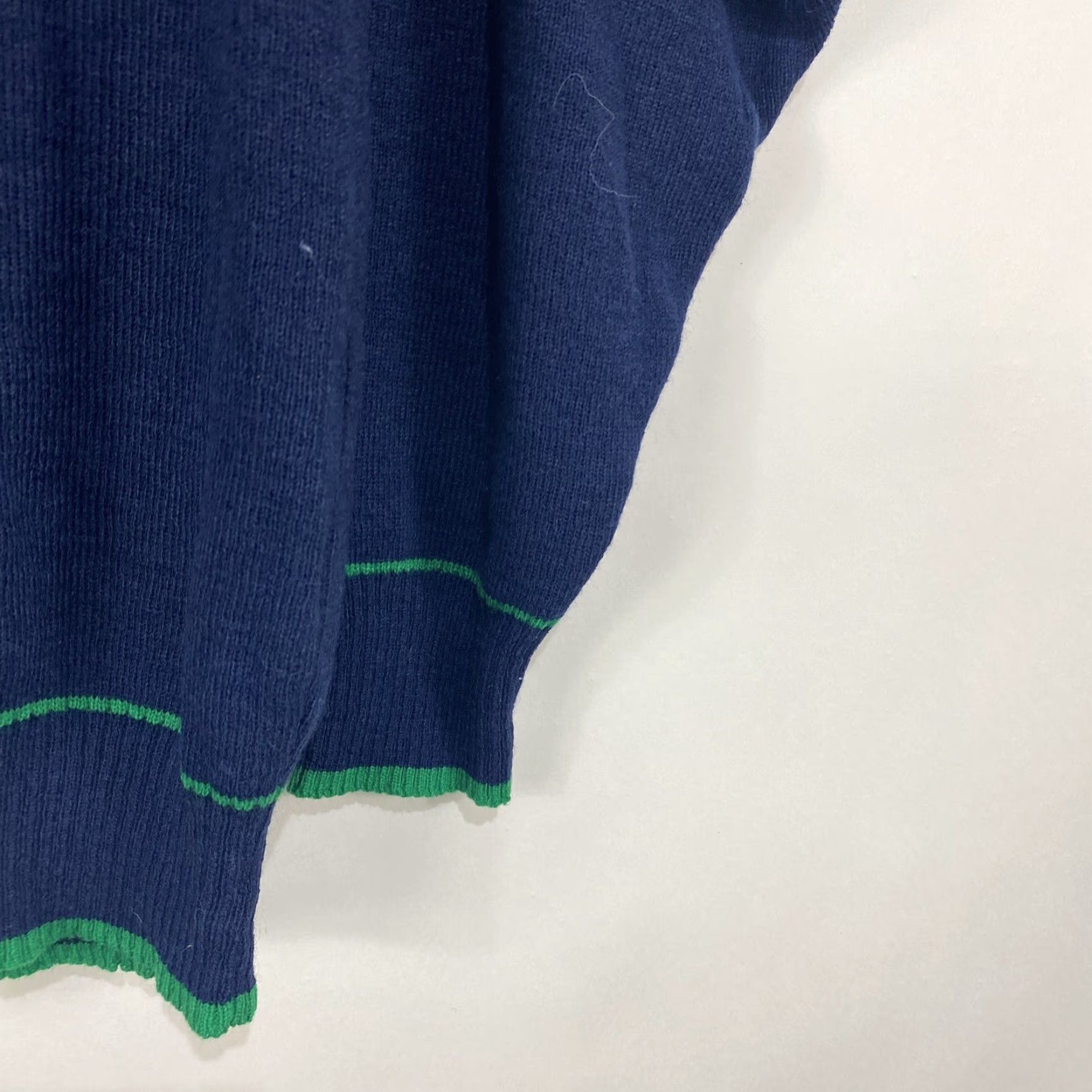 Vintage Blarney Woollen Mills Acrylic Ireland Navy Blue V Neck Sweater Large Men’s Knit Size US L / EU 52-54 / 3 - 5 Thumbnail