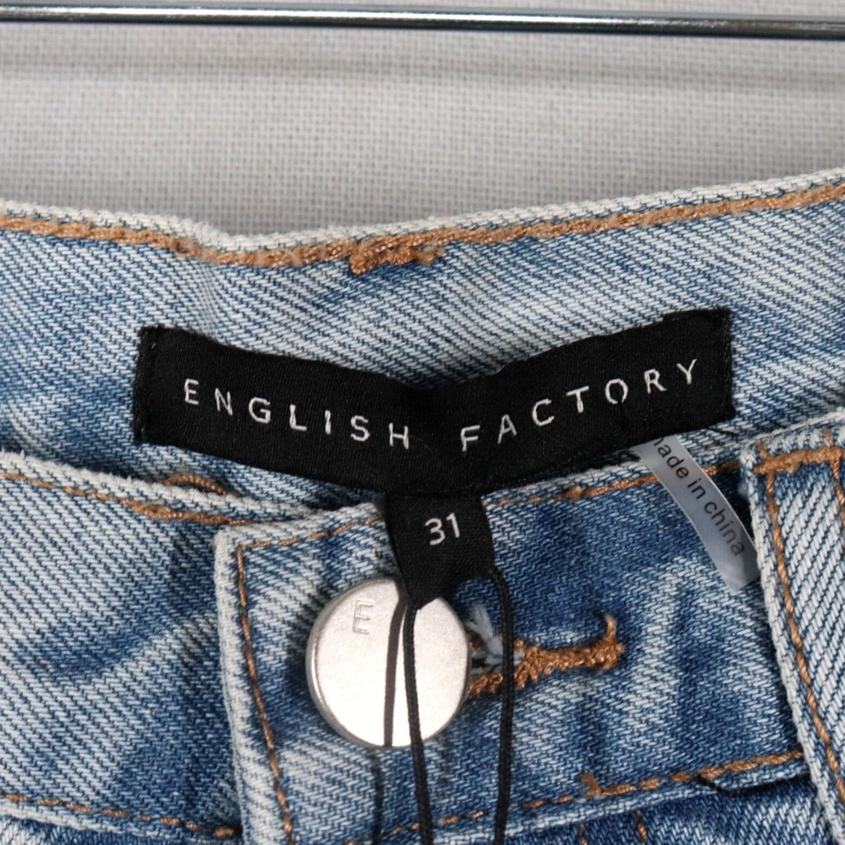 English Factory English Factory Denim Women Size 31 Distressed Mom Jeans High Rise Size 24" / US 00 / IT 34 - 3 Thumbnail