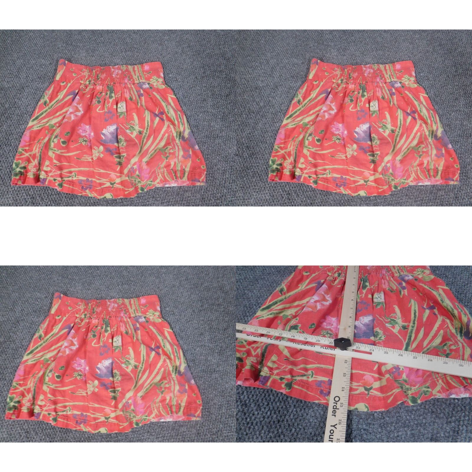 Old Navy Old Navy Skirt Womens XS Pink Floral A-Line Linen Knee Length Stretch Casual Womens Size 26" / US 2 / IT 38 - 8 Thumbnail