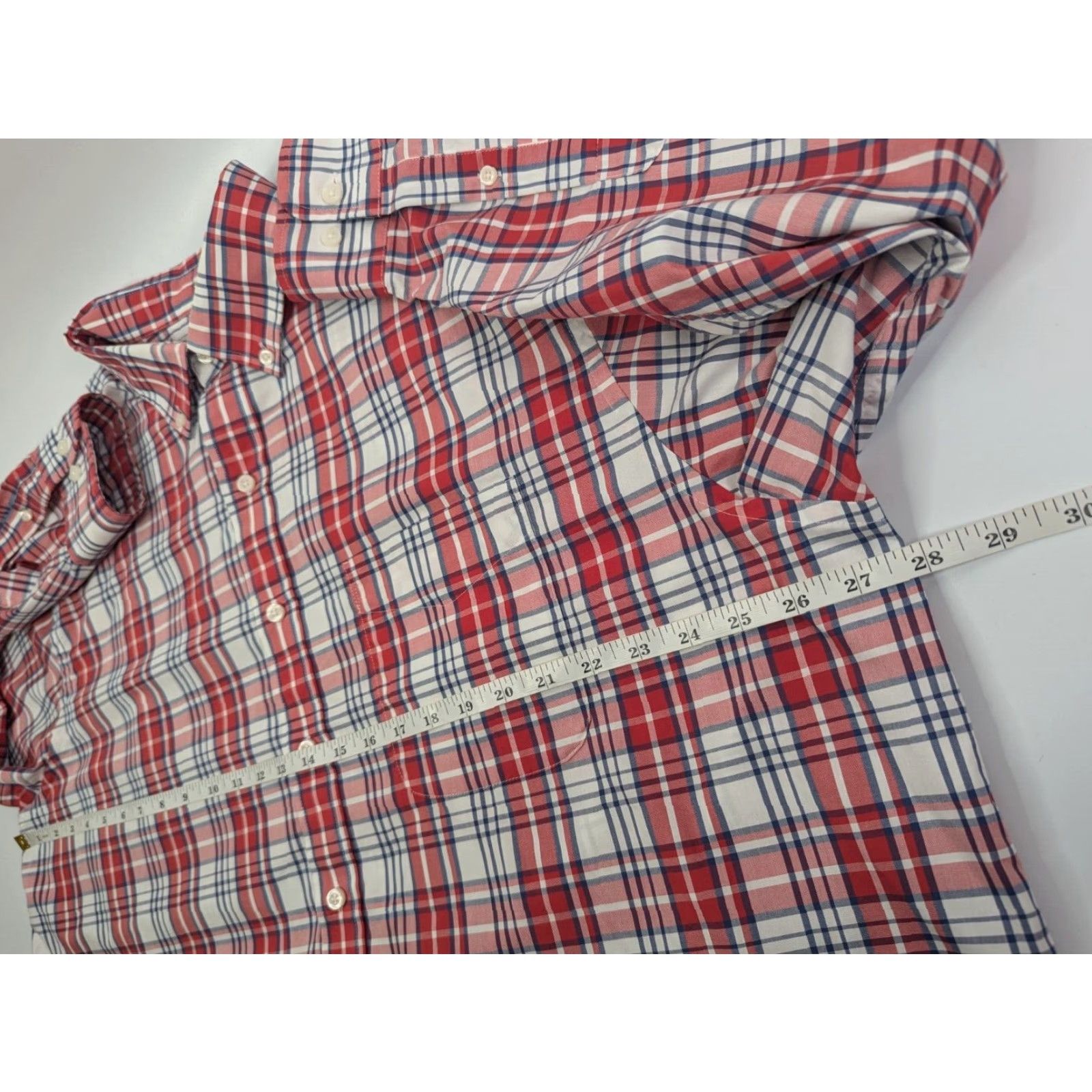 Vintage Oak Hill Button Up Shirt Red Plaid Short Sleeve 1XL Mens Cotton Classic Stretch DXl Big & Tall Button-Up Shirt Size US XL / EU 56 / 4 - 6 Thumbnail