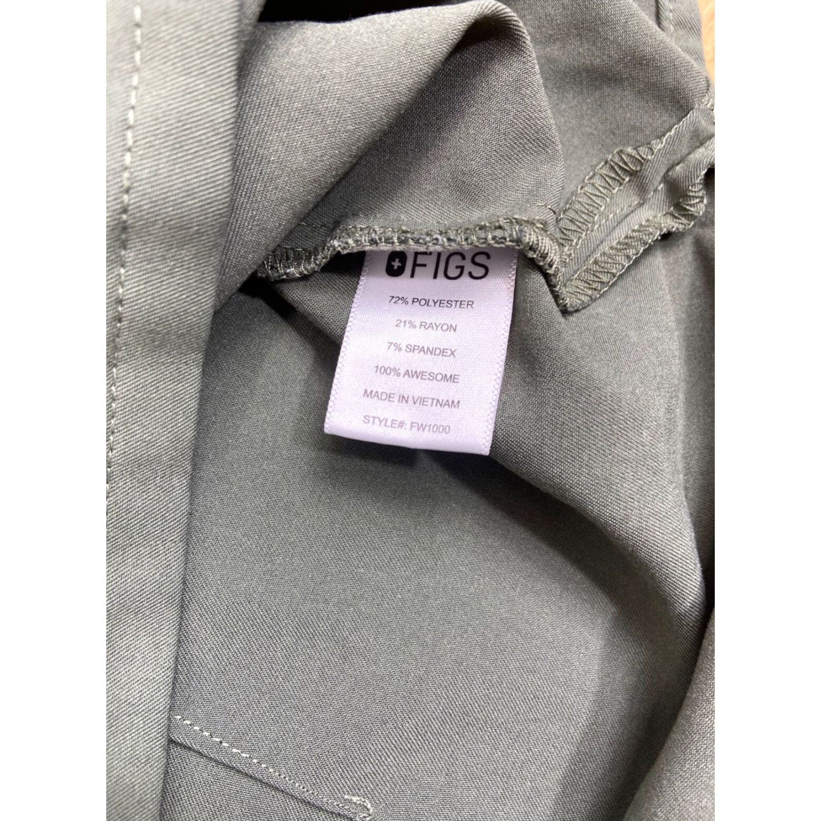 Vintage FIGS Scrub Top Womens 2XS Catarina Slim Green Gray Hospital Medical Medical Solid Shirt Women 2XS Size XXS / US 00 / IT 34 - 3 Thumbnail