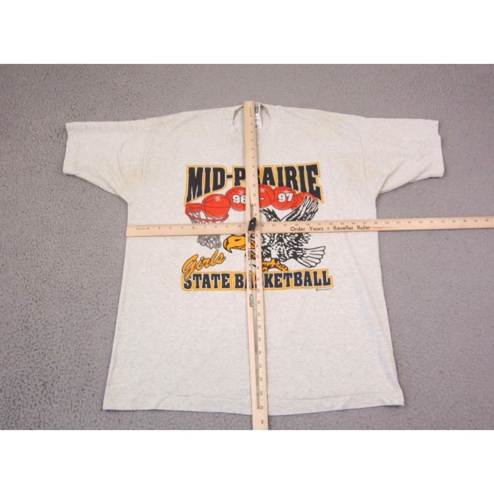 Fruit Of The Loom VINTAGE Prairie State Basketball Shirt Men XL Gray Single Stitch 90s Size US XL / EU 56 / 4 - 7 Thumbnail