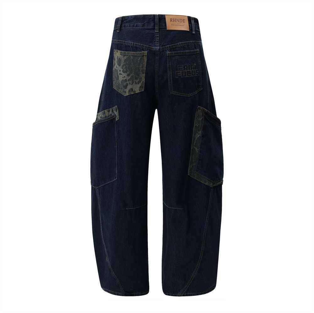 Japanese Brand × Jean Men's color matching pocket loose scimitar cargo jeans y2k Size US 32 / EU 48 - 3 Thumbnail