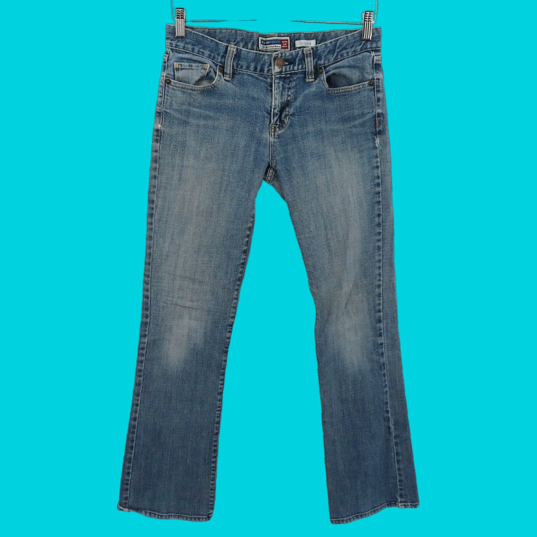 VINTAGE Old Navy Womens Jeans Bootcut Distressed Denim 4 Reg Ultra Low Waist Y2K 2000s Women Jeans Pants