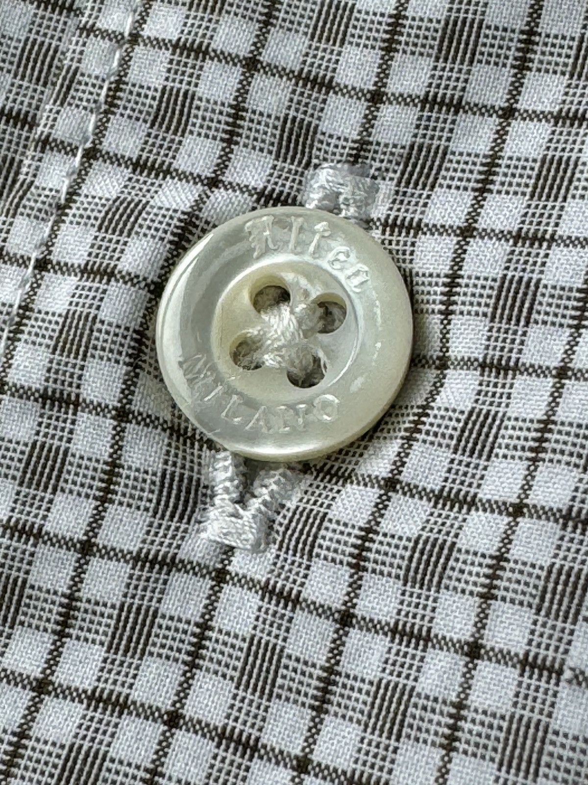 Altea ALTEA Milano ITALY Made Mens Small Checker Dress Shirt Size US M / EU 48-50 / 2 - 7 Thumbnail