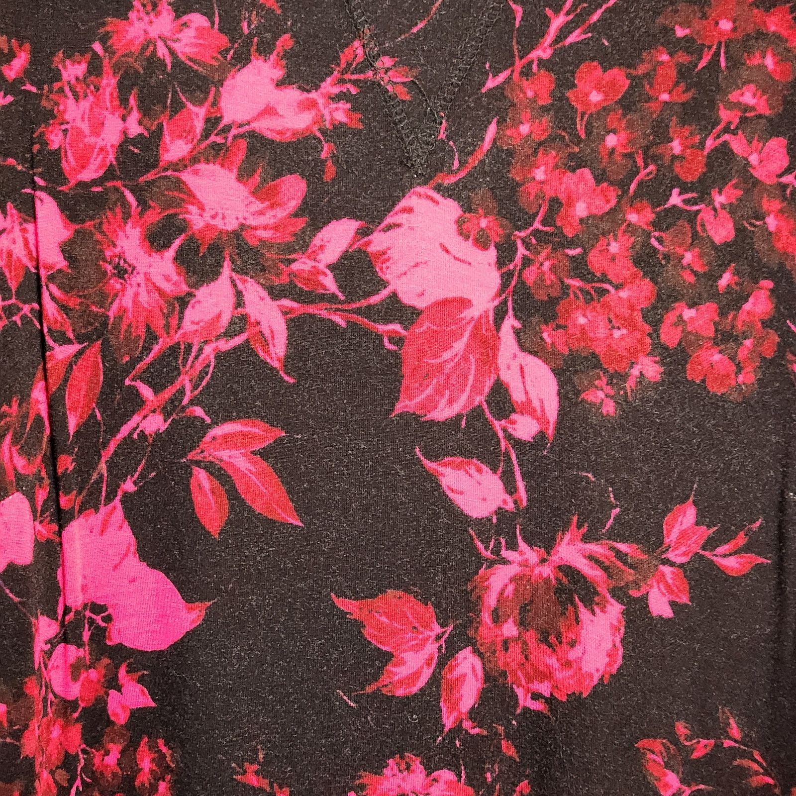 Torrid Torrid Size 2 Black & Pink Floral Super Soft Knit Dress Size 4XL / US 24-26 - 7 Thumbnail