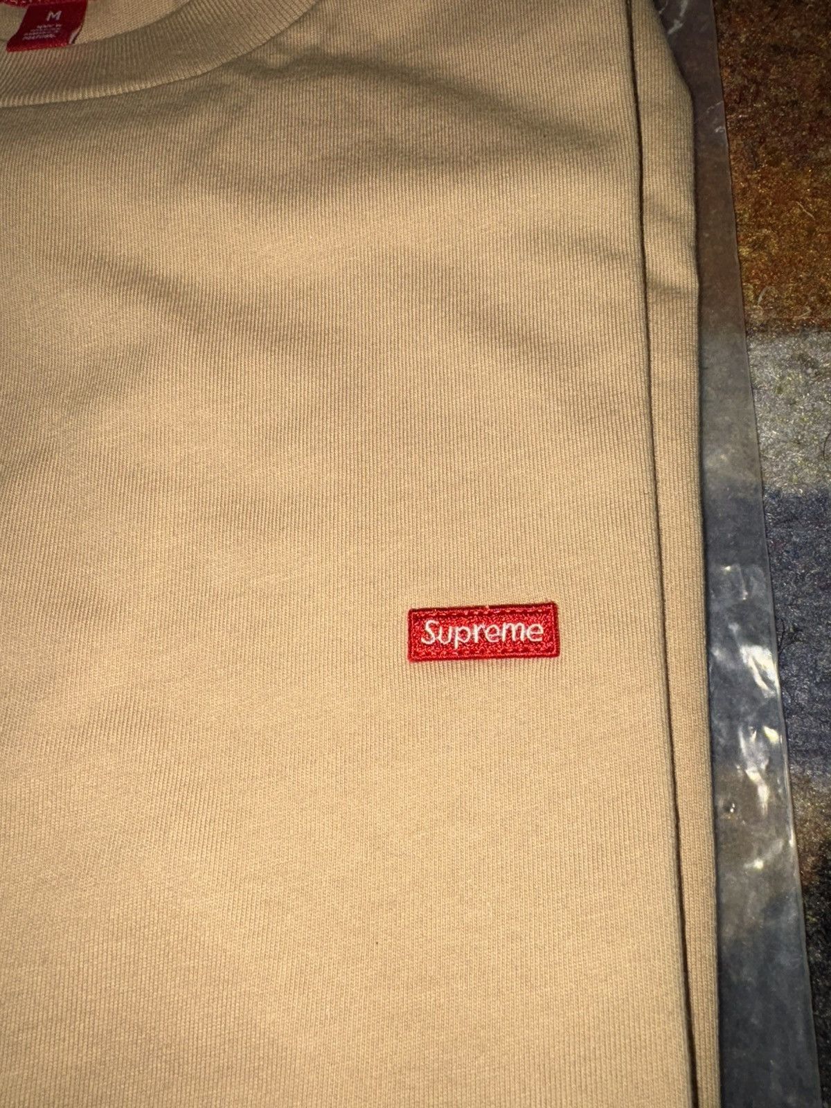Supreme Supreme Small Box L/S Tee Tan Size US M / EU 48-50 / 2 - 2 Thumbnail