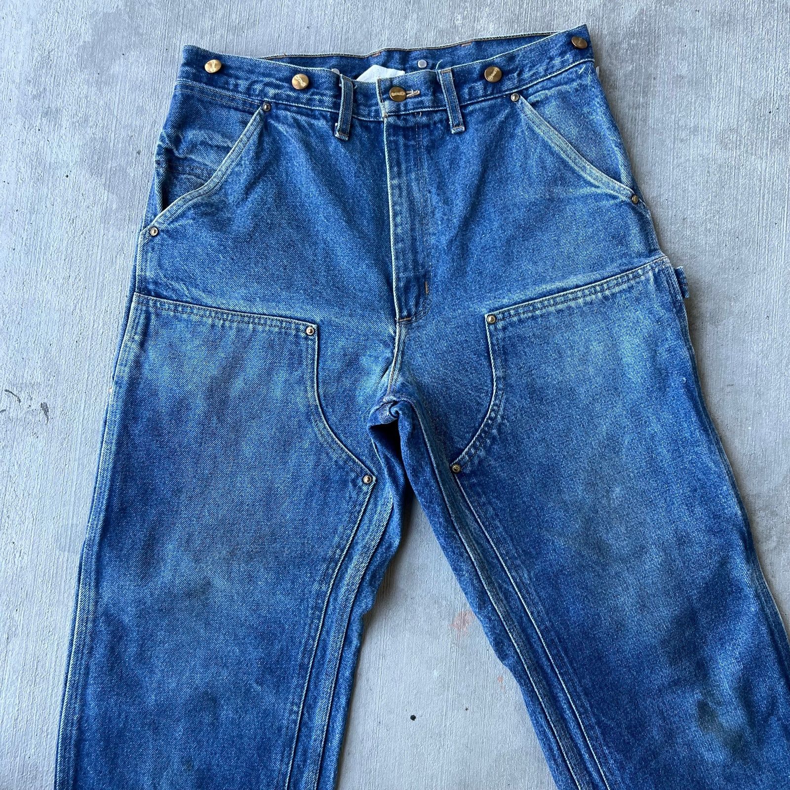 Carhartt × Vintage Vintage Carhartt blue denim jeans double knee work pants Size US 32 / EU 48 - 2 Thumbnail