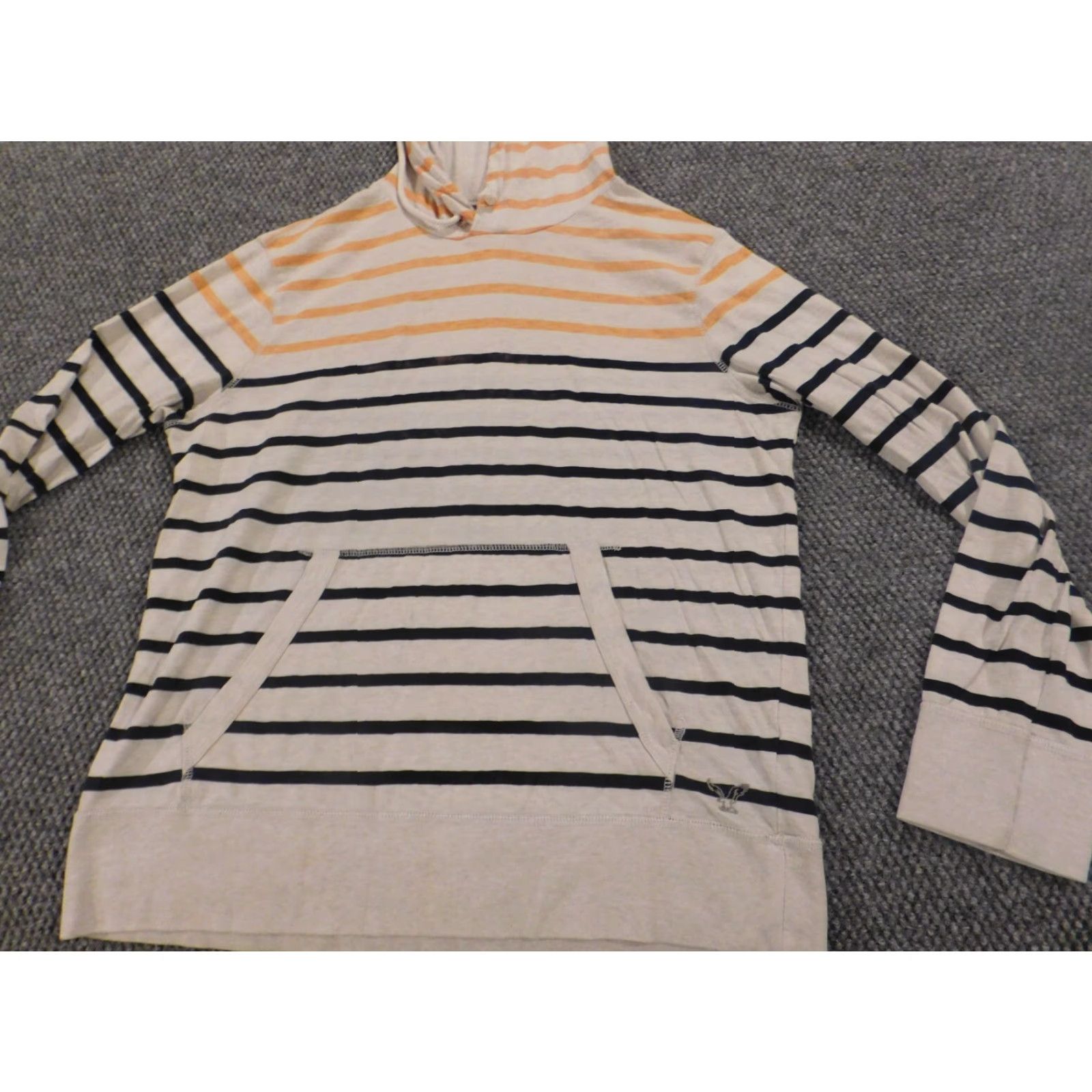 American Eagle Outfitters American Eagle Outfitters Sweater Pullover Mens M White Striped Athletic Knit Quilted Cable-Knit Long Sleeve Round Neck Fall Winter Casual City Size US M / EU 48-50 / 2 - 2 Thumbnail