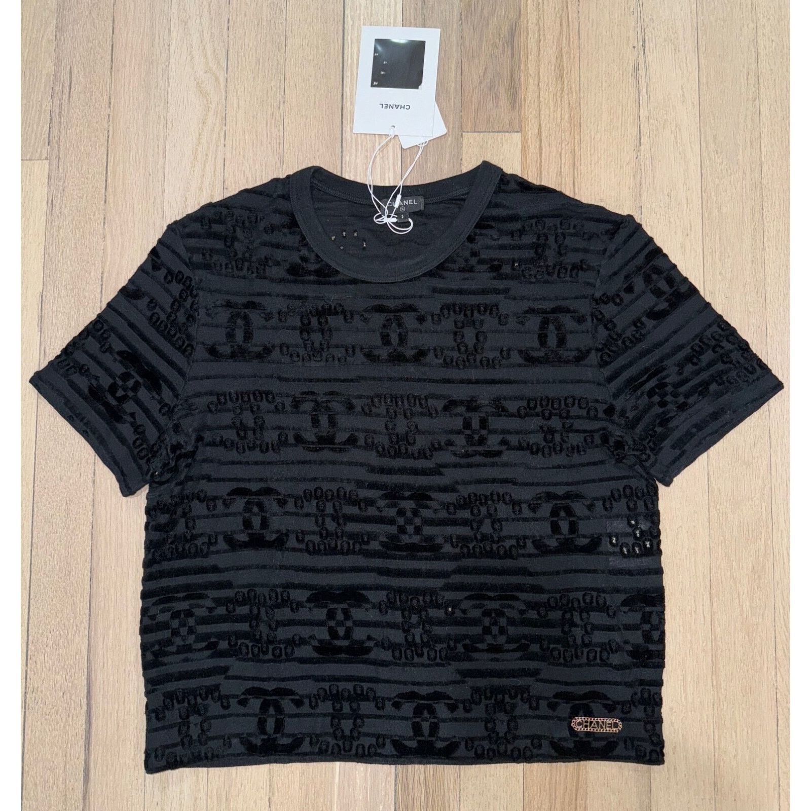 Chanel Chanel 21C Flocked Velvet Short Sleeve Tee T Shirt S Small Size S / US 4 / IT 40 - 2 Thumbnail