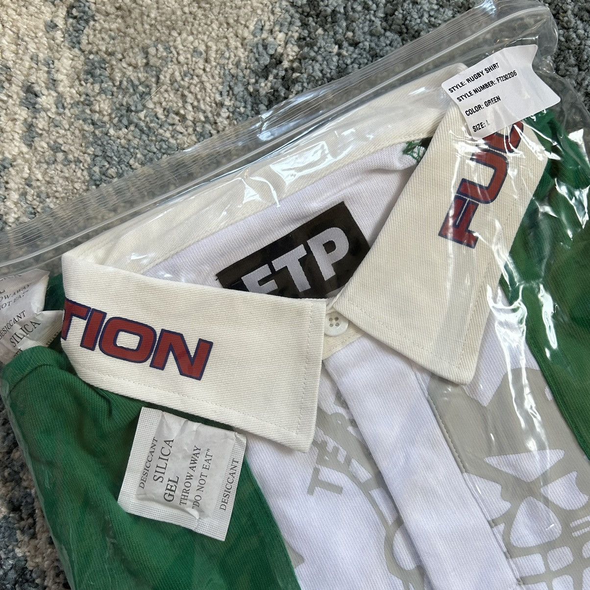 Fuck The Population FTP SOUVENiR RUGBY JERSEY LONGSLEEVE POLO SPORT GREEN NAVY Size US L / EU 52-54 / 3 - 6 Thumbnail