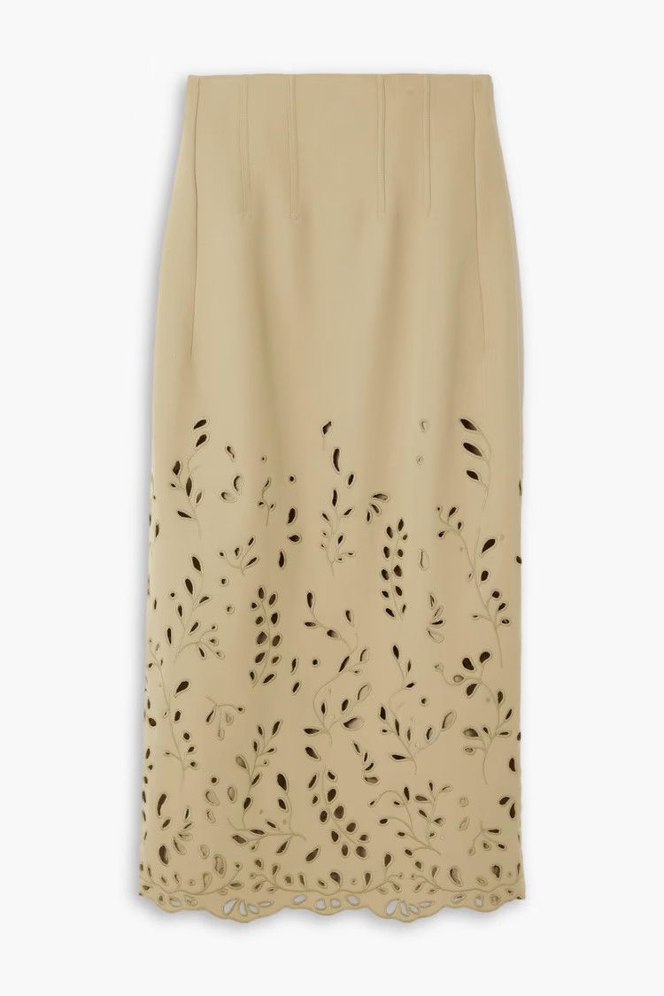 Chloe o1y0825 Midi Skirt in Beige Size 27" / US 4 / IT 40 - 1 Thumbnail