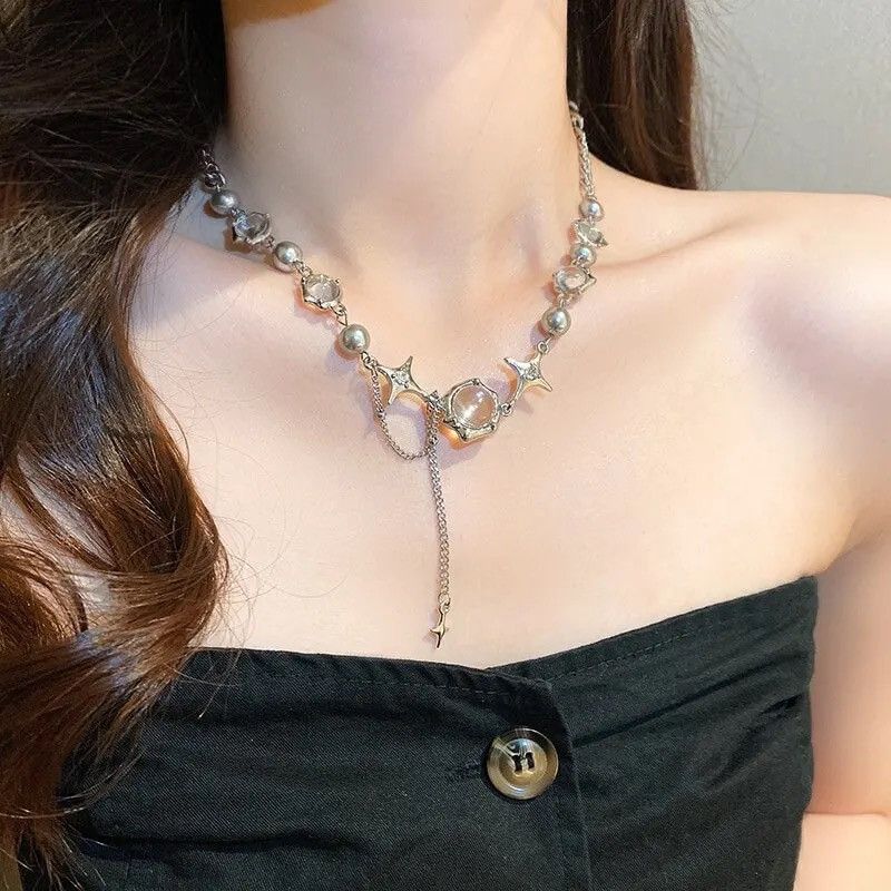 Jewelry Thorn Choker Fairy Glass Opal Necklace Size ONE SIZE - 2 Thumbnail
