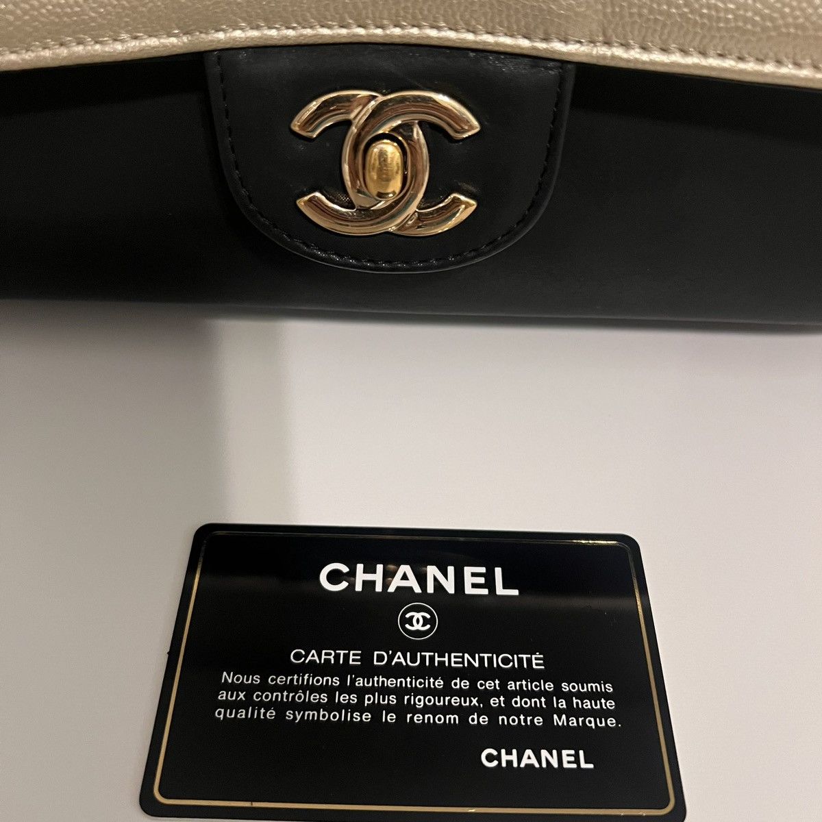 Chanel Black/Gold Leather Pure Classic Medium Double Flap Bag Size ONE SIZE - 6 Thumbnail