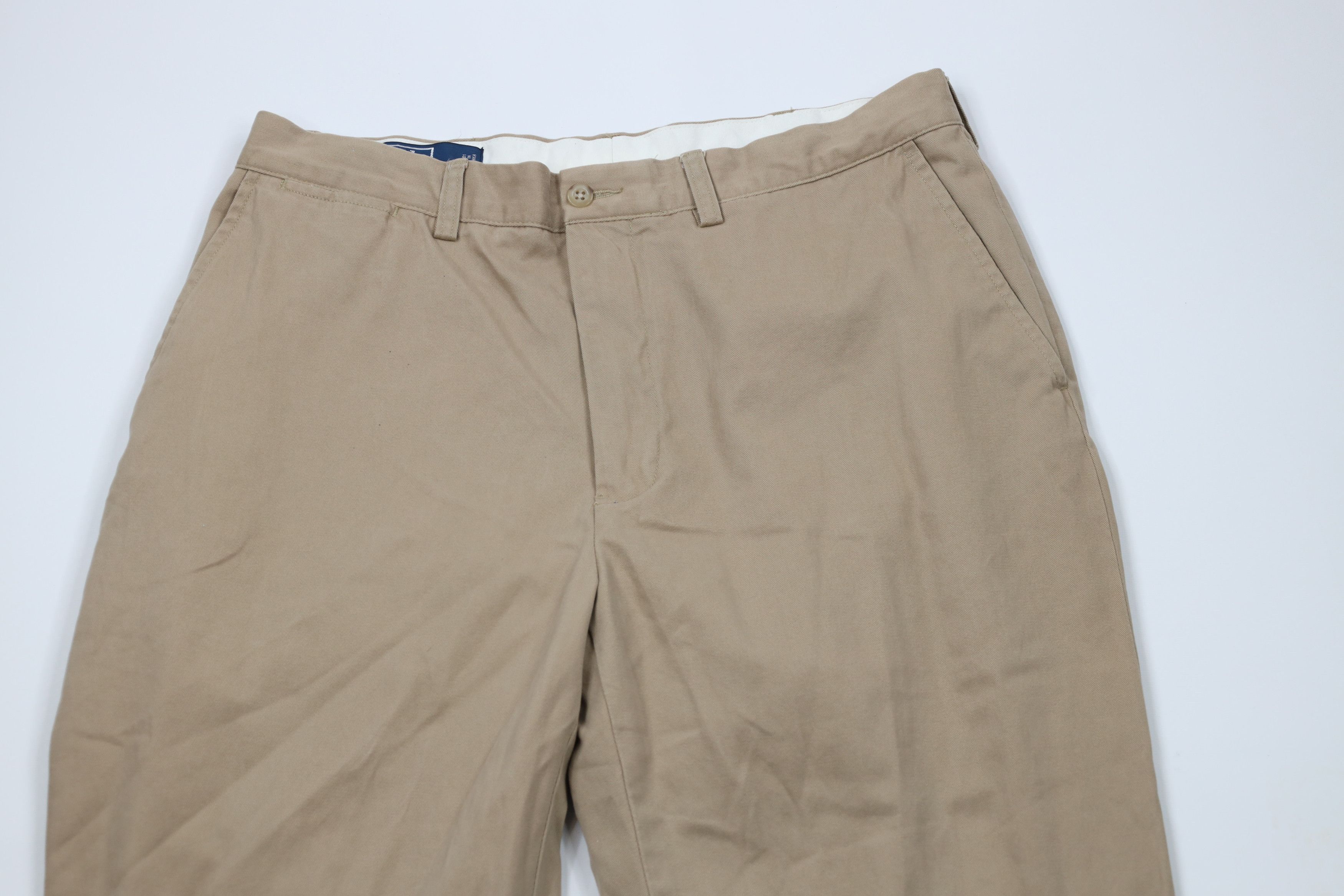 Ralph Lauren × Vintage Vintage 90s Ralph Lauren Wide Leg Chino Pants Beige Cotton Size US 34 / EU 50 - 2 Thumbnail