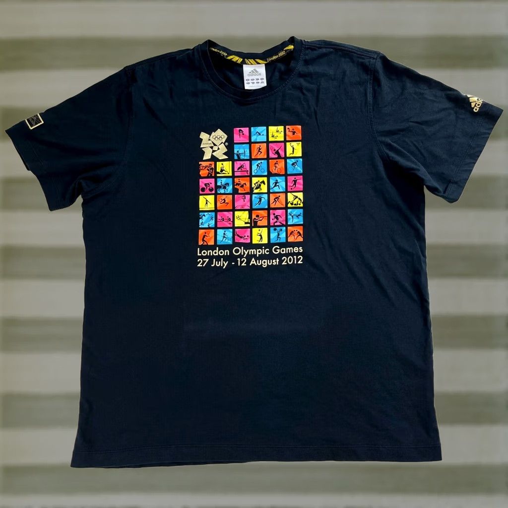 Adidas adidas T-Shirt Men Vintage London 2012 Olympic Games XL Black Cotton Crew Neck Short Sleeve Sports 2010-2019 Mens Size US XL / EU 56 / 4 - 1 Thumbnail