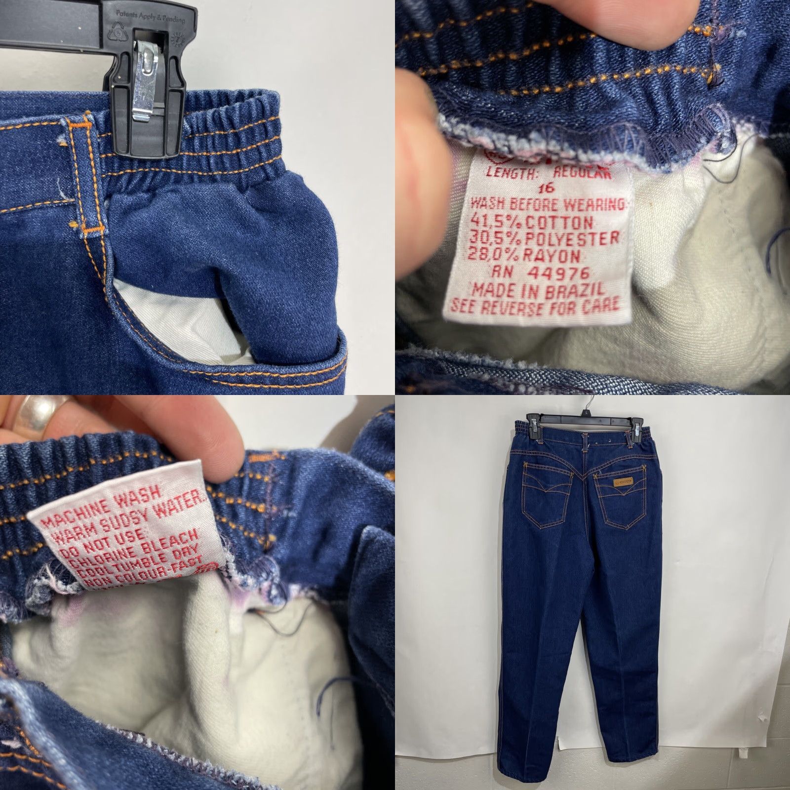 Vintage VINTAGE Gitano Denim Jeans High Waist Womens 16 Dark Stretch 80s Regular Fit Jeans Women Blue Size 38" / US 16 / IT 52 - 8 Thumbnail